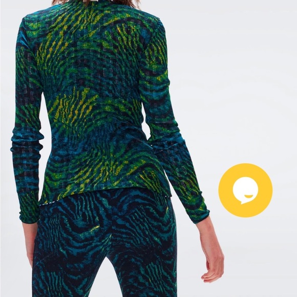 DVF Logan Reversible Mesh Top in Chain Geo Multi and Moire Tiger - Picture 1 of 9